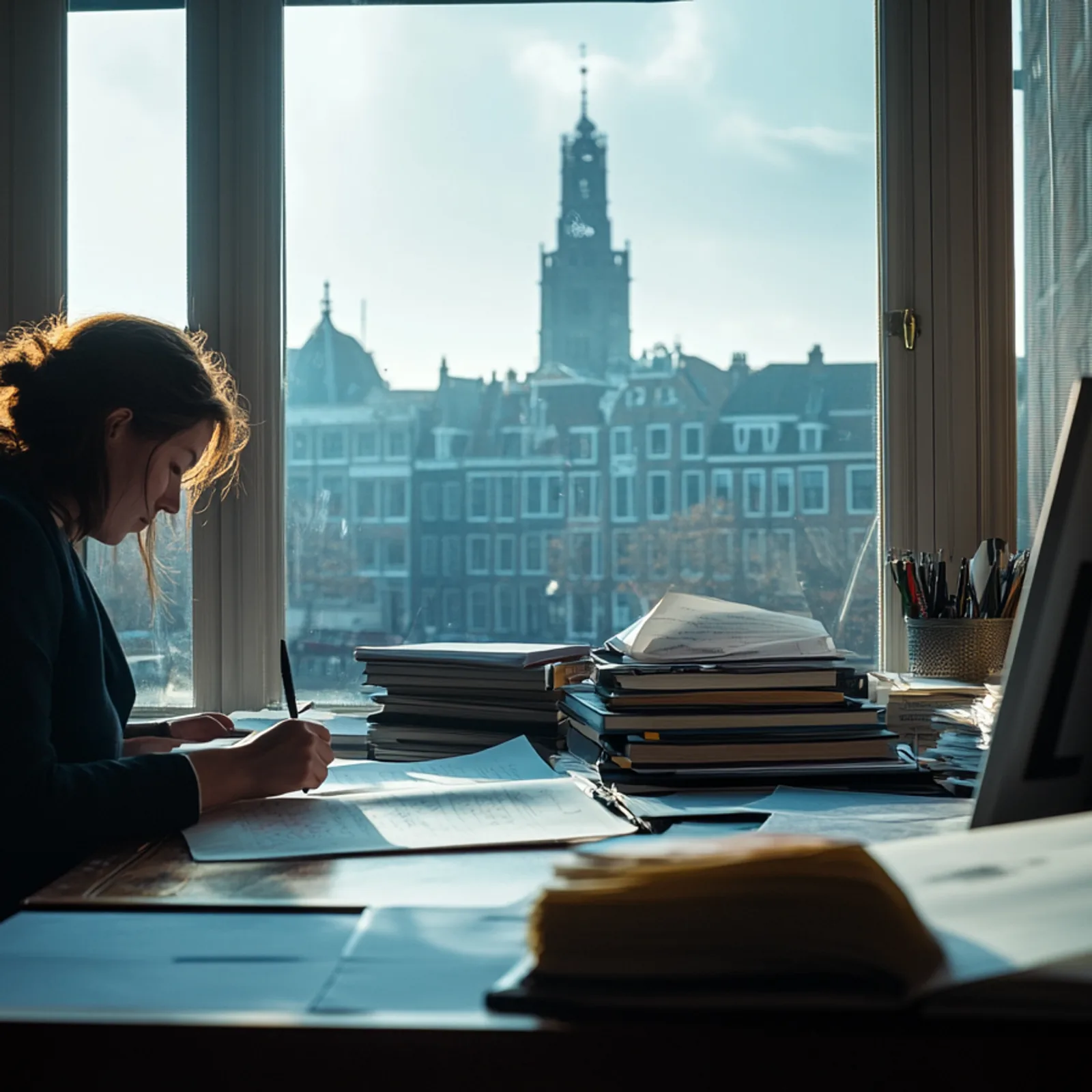 A lawyer at work, generated with AI